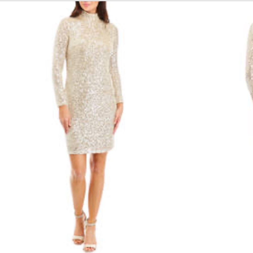 THE LIMITED
Women's Long Sleeve Mock Neck Sequin Fitted Sheath Dress size small